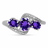 Silver ring with African amethyst and zircons Ag 925 016535 AFAM