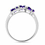 Silver ring with African amethyst and zircons Ag 925 016535 AFAM
