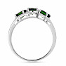 Silver ring with polished chrome diopside and zircons Ag 925 016535 DIO