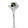Silver ring with polished chrome diopside and zircons Ag 925 016535 DIO