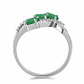 Silver ring with cut emeralds and zircons Ag 925 016803 EM