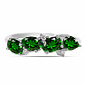 Silver ring with polished chrome diopside and zircons Ag 925 017035 DIO