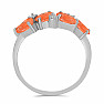 Silver ring with sunstone and zircons Ag 925 017035 SUS