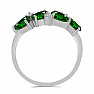 Silver ring with polished chrome diopside and zircons Ag 925 017035 DIO