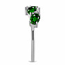 Silver ring with polished chrome diopside and zircons Ag 925 017035 DIO