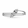Silver ring with cut diamond Ag 925 017333 DIA