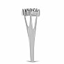 Silver ring with cut diamond Ag 925 017333 DIA
