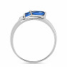 Silver ring with cut blue kyanites and zircons Ag 925 026097 BK