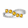 Silver ring with cut citrine and zircons Ag 925 026296 CT