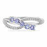 Silver ring with cut tanzanite and zircons Ag 925 026296 TZ