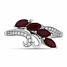 Silver ring with cut ruby and zircons Ag 925 026347 RB