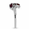 Silver ring with cut ruby and zircons Ag 925 026347 RB