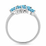 Silver ring with Blue Sky topaz and zircons Ag 925 026347 BT