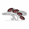 Silver ring with cut garnet and zircons Ag 925 026347 GT
