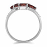 Silver ring with cut garnet and zircons Ag 925 026347 GT