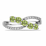 Silver ring with cut olivine and zircons Ag 925 026347 PD