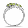 Silver ring with cut olivine and zircons Ag 925 026347 PD
