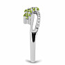 Silver ring with cut olivine and zircons Ag 925 026347 PD