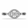 Silver ring with cut diamond Ag 925 027219 DIA