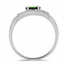 Silver ring with polished chrome diopside and zircons Ag 925 029337 DIO