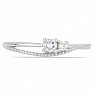 Silver ring with cut aquamarine and zircon Ag 925 031121 AQ