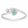 Silver ring with cut emerald and zircons Ag 925 031131 EM