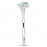 Silver ring with cut emerald and zircons Ag 925 031131 EM