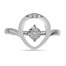 Silver ring with cut dancing diamond Ag 925 038947 DIA