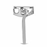 Silver ring with cut dancing diamond Ag 925 038947 DIA