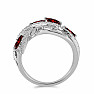 Silver ring with cut garnet and zircons Ag 925 065681 GT