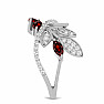 Silver ring with cut garnet and zircons Ag 925 065681 GT