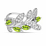 Silver ring with cut olivine and zircons Ag 925 065681 PD