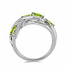 Silver ring with cut olivine and zircons Ag 925 065681 PD