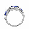 Silver ring with cut tanzanite and zircons Ag 925 065681 TZ