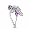 Silver ring with Brazilian amethyst and zircons Ag 925 065681 BRAME