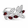 Silver ring with cut garnet and zircons Ag 925 065681 GT