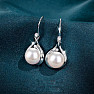 Silver earrings Drops with pearl