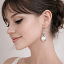 Silver earrings Drops with pearl