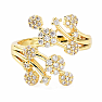 Women's gold-plated cubic zirconia ring Flowers