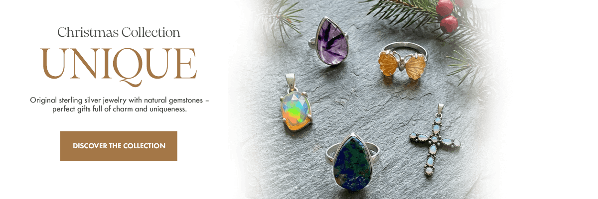 Unique Christmas jewelry collection – each piece is an original with a unique stone